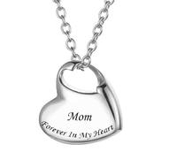 FCXDMY Funeral Cremation Urn Necklace For Ashes,Heart Shaped Forever In My Heart Pendant Cremation Memorial Keepsake Jewelry For Women Men Lockets For Ashes ui