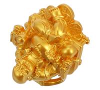 FCXDMY Laughing Buddha Statue for Desk Decor Feng Shui Wealth Prosperity Ornament Home Office Decoration with Luxurious Brass Finish to Attract Luck and Positive Energy