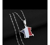 FCXDMY Mens France With Corse Map Necklace For Women - France Map With Corse Pendant Chains For Women Girl Jewelry The French Republic Glamor Map Jewelry Patriotic Map Hip Hop Jewelry ui