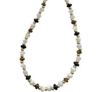 FCXDMY Necklace Caramel Melody Wind Handmade Jewellery Silver Natural Stone Beaded Female Stacked Wear Collarbone Chain