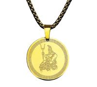 FCXDMY necklace Mens Hades with Cerberus Steel The Greek Chthonic God of Underworld Charm Neck Chain Medallion Amulet Jewelry Gift for You 242G