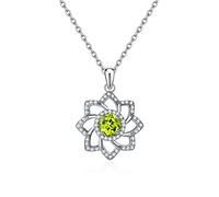 FCXDMY necklace Quartz ing Crystal Sterling Silver Green Peridot Pendant Jewelry Necklaces for Women with 18 Inch Chain Point