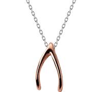 FCXDMY Silver Necklace, Ladies Japanese Style Rose Gold V-Wish Bone Clavicle Chain Necklace