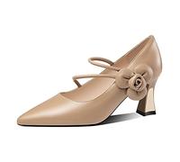 FCXDMY Women's High Heel Pump Working Shoes, Pointed Toe, Block Heeled Shoes Party Wedding Pumps Shoes for Women for All Seasons