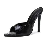 FCXDMY Women's Open Toe Mules Slip On High Heels Summer Slides Sandals Holiday Casual Dress Shoes for Women