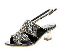 FCXDMY Women's Sandals Summer Beach Sandal Rhinestone Bohemia Shoes Women High Heels Stiletto Heel Pumps for Oceanside Holiday Outdoor
