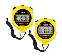FCXJTU 2Pack Simple Basic Stopwatch Timer, Only Stopwatch Mode No Bells, No Clock, No Alarm, Pure Silent Stopwatch with On/Off for Kids Sports Coaches Referees (Yellow)