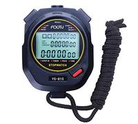 FCXJTU Professional Stopwatch Timer, 3-Row 10 Lap/Split Memory Count up/Down Timer, Extra Large Display with Pace Mode Clock Alarm Calendar Includes Battery, Lanyard for P.E Coach and Sport Events