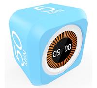 FCXJTU Rotating Cube Visual Countdown Timer，Desk Productivity Flip Timers | 5, 25, 10 50 Minutes Preset+Custom Countdown, LED Display, Silicone Case, Loud Alarm&Silent, Rechargeable for Study Kitchen