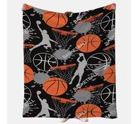 FCXVXCL Basketball Blanket Throw Basketball Blanket Soft Warm Fuzzy Throw Blankets Gift for Kidsor Adults for Crib Bed Couch Chair four Seasons Living Room Travel Outdoor
