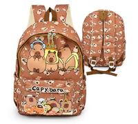 FCXVXCL Capybara Backpack Children, Capybara Backpack Children's School Bookbag Large Capacity Kids Rucksack Student School Bookbag Travel Rucksack Gift for Kids Boys Girls 42x30x15cm