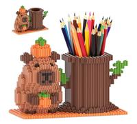 FCXVX apybara Building Blocks Capybaras Pen Holder Building Blocks DIY Desk Organiser Unique Collectible Gift Multifunctional Functional Office School Decor
