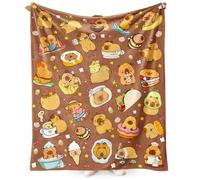 FCXVXCL Capybara Cartoon Blanket Flannel Blankets Cute Cartoon Anime Quilts Throws for Kids Couch Bed Lounging Decoration Perfect for Sleepovers Camping Gift for Kids Adults