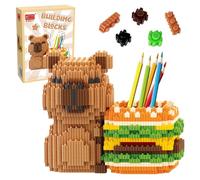 FCXVX apybara Pen Holder Animal Building Blocks Pen Pot DIY Desk Organiser Capybara Pencil Holder Unique Collectible Gift Functional Office Decor Educational Toy Gifts