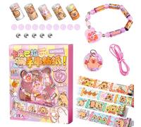 FCXVX apybara Sticker Bracelet Making Kit,Mini Holographic Sticker Bracelet DIY Stickers Bracelets Kit,Creative Reusable Toy for Friendship Gifts,Party Favors,School Prize