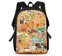 FCXVX apybaras Backpack,Kawaii Print Backpack Children's Cartoon Large Capacity Schoolbag,Leisure Waterproof School Bag Large Capacity,Primary and Secondary Bag 40x29x12.5cm
