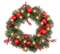 FCXVXCL Christmas Wreath 30cm Christmas Decoration Wreath for Door with Bow and Pine Cone Window Indoor Outdoor Garland Decoration Holiday Decorations Home Garden Decor