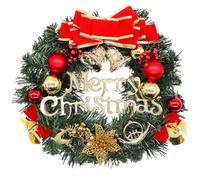 FCXVXCL Christmas Wreath 30cm Christmas Decoration Wreath for Door with Bow and Red Berries Window Indoor Outdoor Garland Decoration Holiday Decorations Home Garden Decor