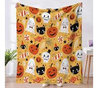 FCXVXCL Halloween Blanket, Halloween Flannel Blanket Throw Cozy Fleece Soft and Warm Coral Blankets for Sofa Bed Chair Decor Halloween Decorations Blanket 40x60in