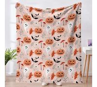 FCXVXCL Halloween Blanket, Halloween Flannel Blanket Throw Fluffy Cozy Fleece Soft and Warm Coral Blankets for Sofa Bed Chair Decor Halloween Decorations Blanket 40x60in
