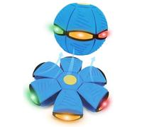 FCXVXCL Magical Flying Saucer 2-in-1 Bouncy Ball Family and Pet Interactive Toys Interaction Game Dual Form Freely Switchable with 6 Lights for Indoor Outdoor Use Blue