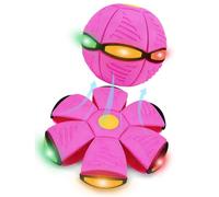 FCXVXCL Magical Flying Saucer 2-in-1 Bouncy Ball Family and Pet Interactive Toys Interaction Game Dual Form Freely Switchable with 6 Lights for Indoor Outdoor Use Rose Pink
