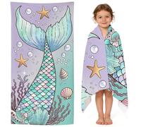 FCXVXCL Mermaid Beach Towel Kids Bath Towel Microfibre Towels Lightweight Compact and Quick Drying Travel Summer Wash Cloth for Outdoor, Bath, Swimming 70x150cm