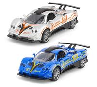 FCXVXCL Model Car 2PCS Alloy Pull Back Cars Toy Vehicle Diecast Vehicle Model Open Doors by Manual Premium Collectible Birthday Gift for Boys and Girls Children's Day Christmas