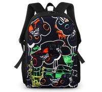 FCXVXCL Monster Trucks Backpack,Cute Print Backpack Children's Cartoon Large Capacity Schoolbag,Leisure Waterproof School Bag Large Capacity,Primary and Secondary Bag 40x29x12.5cm