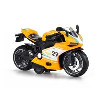 FCXVXCL Motorbike Toys Highly Simulation Motorbike Model Motorcycles Toy for Kids Motorcycle Alloy Collection Hobby Gift Racing Model Decoration Friction Powered Vehicle Yellow