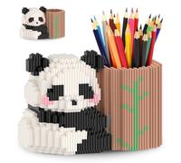 FCXVXCL Panda Building Blocks Pen Holder Panda Building Blocks Building Blocks DIY Desk Organiser Unique Collectible Gift Multifunctional Functional Office School Decor