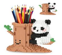 FCXVXCL Panda Building Blocks Pen Holder Pandas Building Blocks DIY Desk Organiser Unique Collectible Gift Multifunctional Functional Office School Decor