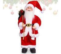 FCXVXCL Santa Claus Ornament Standing Santa Claus Doll Father Christmas with Gift Sack Cute Chic Christmas Element Decoration Embrace Holiday Spirit with Festive Scene 30CM