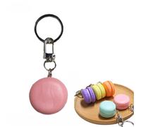 Fcyonixee Macaron Keychain Candy Color Key Ring for Women, Kawaii Pastel Dessert Bag Charm for Backpack, Purse, Pink, S