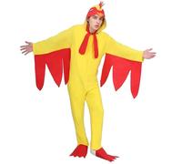 FCYQSD Chicken Costume Adult Chicken Fancy Dress Jumpsuit Costume Adult for Easter Animal Party Carnival Halloween, Unisex (M)
