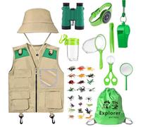 FCYQSD Kids Explorer Kit Explorer Kit Bug Hunting Costume for Kid Role Play-Great for Park Ranger Paleontologist Zoo Keeper Costume and Adventure Kids (Green)