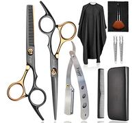 FCYSY Professional 10 Pcs Hair Dressing Scissors Barber Kit - Thinning Shears Set with Blending Shear for Men