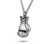 FCZDQ Ashes Necklace Cremation Jewelry Boxing Glove Urn Pendant Memorial Keepsake, Stainless Steel, No Gemstone