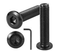 FCZDQ M8-1.25 x 55mm Countersunk Bolts Rivet Flat Socket Head Cap Screws Kit with Allen Hex Drive Spanner, Stainless Steel 18-8 (304), Black Oxide, Fully Threaded, 8PCS