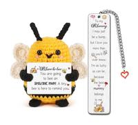 FCZIVA New Mum to Bee from Daughter Son Handmade Crochet Bee Birthday Presents for Mommy Bookmark 2pc Set Gifts Mummy Christmas Retirement Thanksgiving You are going to bee an Amazing Mom