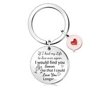 FCZIVA Wife Key Chain Valentine Day Wedding Anniversary Keyrings Woman Birthday Long Distance Relationship Women Soulmate Girlfriend White Day Heart Tag Souvenir If I Had My Life to Live Over Again