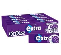 FD FAIRDEAL CASH & CARRY Extra Chewing Gum, Sugar Free, Blueberry Flavour, Chewing Gum Bulk, Microgranulated Gum, 30 Packs of 10 Pieces (Blueberry), 470.0 grams