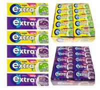FD FAIRDEAL CASH & CARRY Extra Chewing Gum, Sugar Free, Blueberry Flavour, Chewing Gum Bulk, Microgranulated Gum, 30 Packs of 10 Pieces (Blueberry & Apple), 470 g