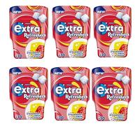 Extra Refreshers, Strawberry Lemon Flavor Sugar free Chewing Gum Bottle, 6 x 30 Pack (Strawberry Lemon)