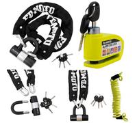 Fd-Moto 1.0M X 10mm Motorcycle Chain U Lock And Green Alarm Disc Lock Reminder Cable