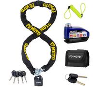 Fd-Moto 2.0M X 10mm Motorcycle Chain Padlock Black / Blue Alarm Disc Lock Reminder Cable