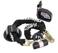 FD-MOTO 3KG Anti-Theft 1.2M*10mm Chain Lock Padlock + Alarm Brake Disc Lock Black + Ground Wall Anchor Heavy Duty for Motorbike Motorcycle Scooter Bike Bicycle ATV