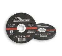 FD-Workstuff Professional Cutting Discs, 20 Pieces, 180mm Diameter, 1.6mm Thick, Stainless Steel, Aluminium Oxide, Silver, For Angle Grinders