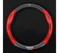 FDAFZCIOK Car Steering Wheel Cover for Volvo C30 (533) Hatchback 2006-2013, Anti-slip Comfortable & Durable Breathable Stylish Car Interior Accessory,Red