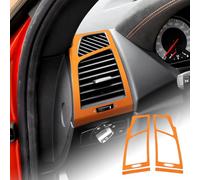 FDAIUN Alcantarn Car Dashboard Central Control Side Air Outlet Vent Frame Sticker Decorative Interior for BMW 1 Series E81 E87 E82 E88 2008-2013 Accessories (Orange)